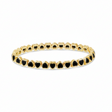 MINI BLACK STRETCHY BEZEL HEART BRACELET