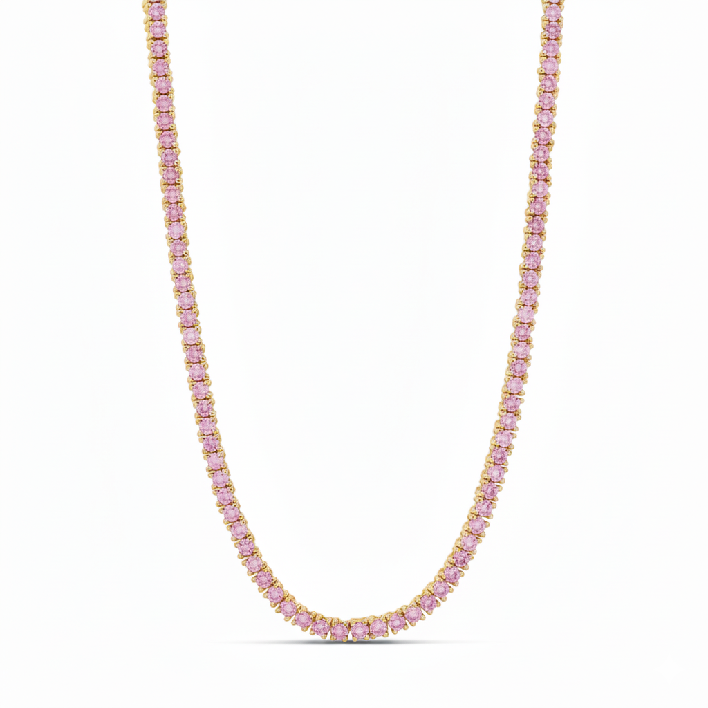 Color Thin Tennis Necklace