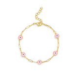 Evil Eye Paperclip Bracelet