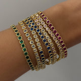 Full Color Bezel Square Tennis Bracelet