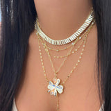 Golden Wave Tennis Necklace
