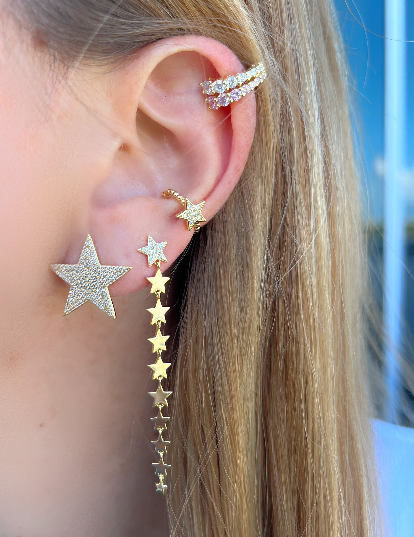 Long Falling Star Earrings