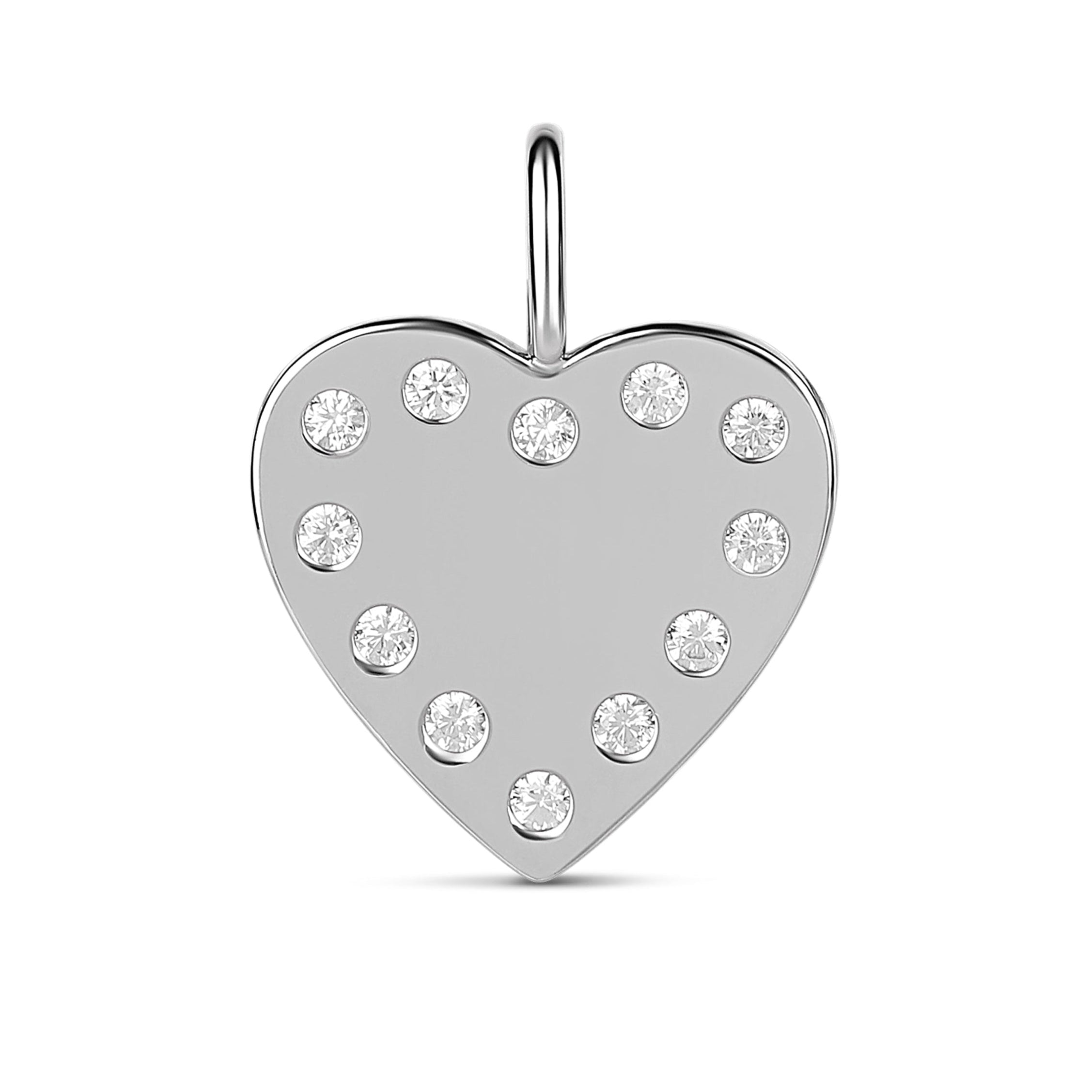 White Stones Heart Charm