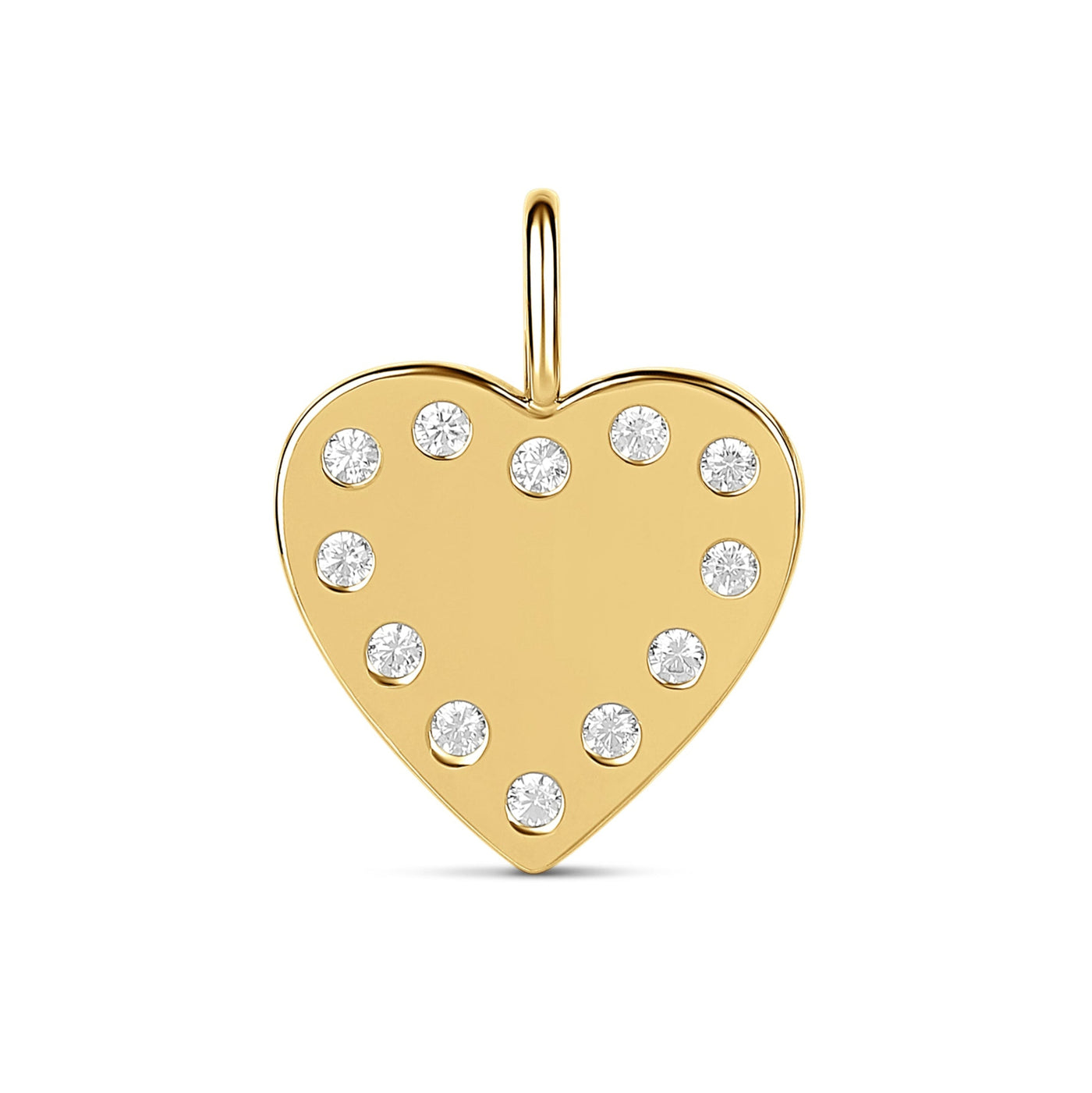 White Stones Heart Charm