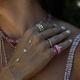 Blush Enamel Solitaire Band