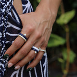 Midnight Enamel Solitaire Band