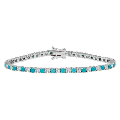 Diamond Turquoise Tennis Bracelet