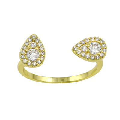 Open Double Pear Ring