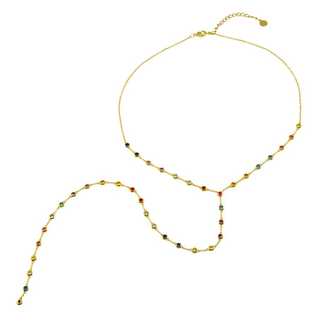Bezel Set Mixed Diamond Lariat main image 0