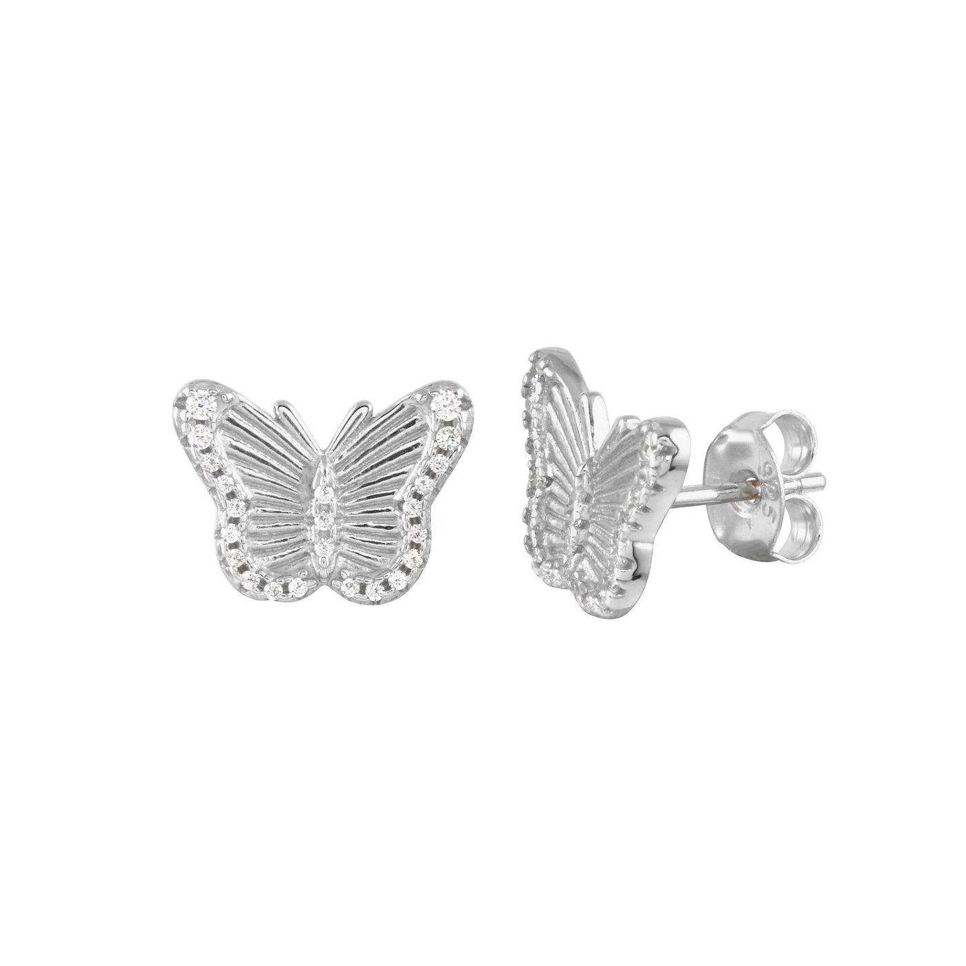 Fluted Butterfly Studs