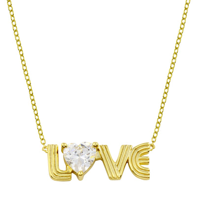 Fluted LOVE Necklace