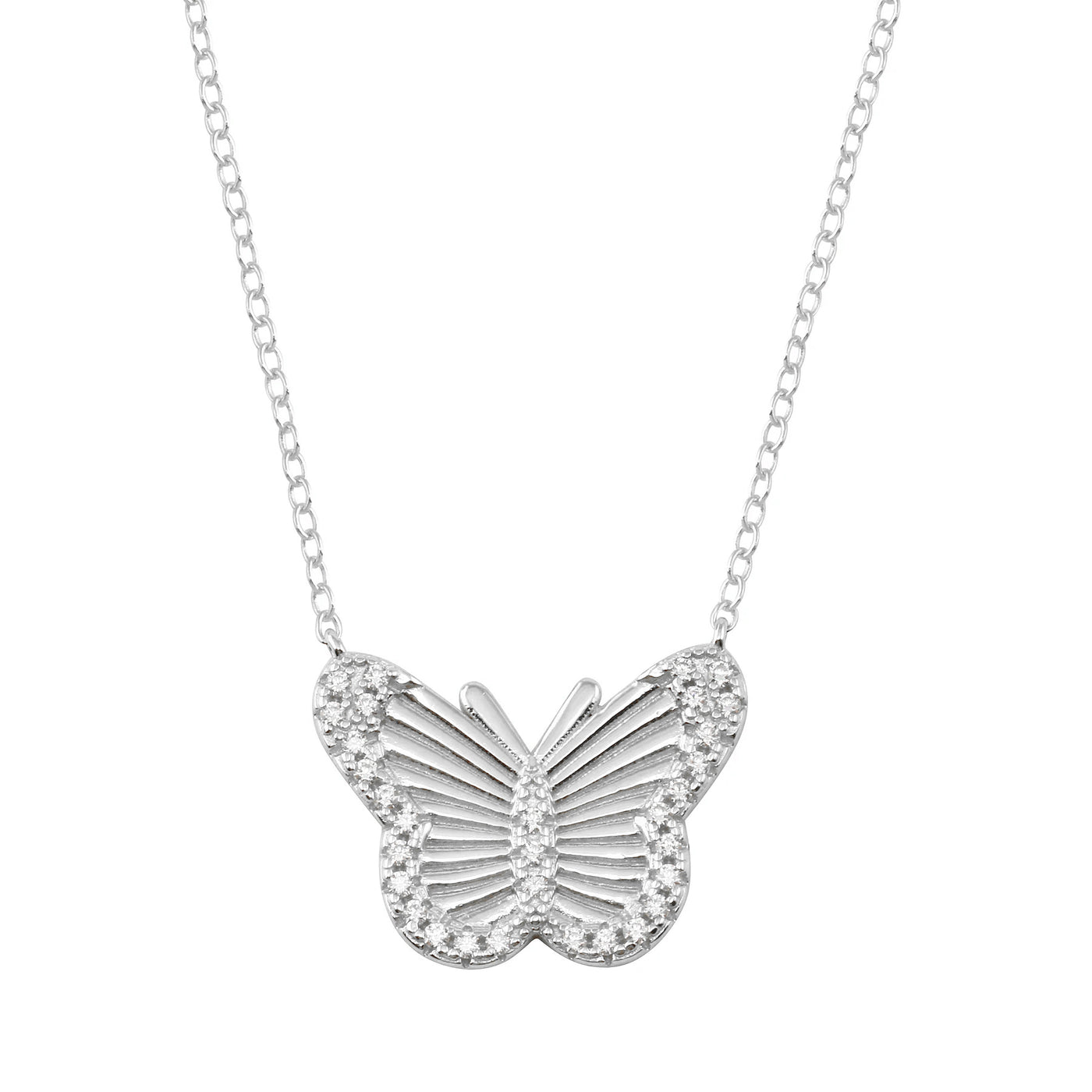 Fluted Butterfly Necklace