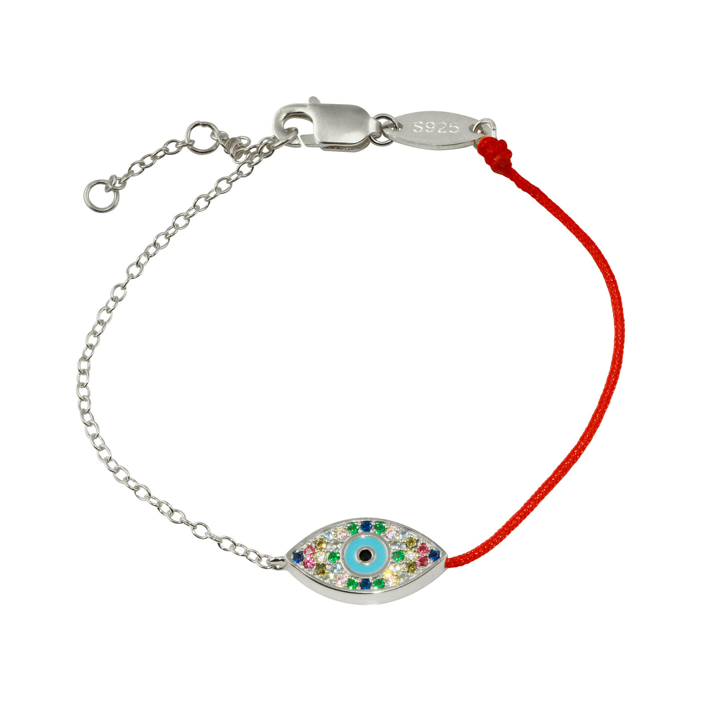 Rainbow Evil Eye Red String Bracelet