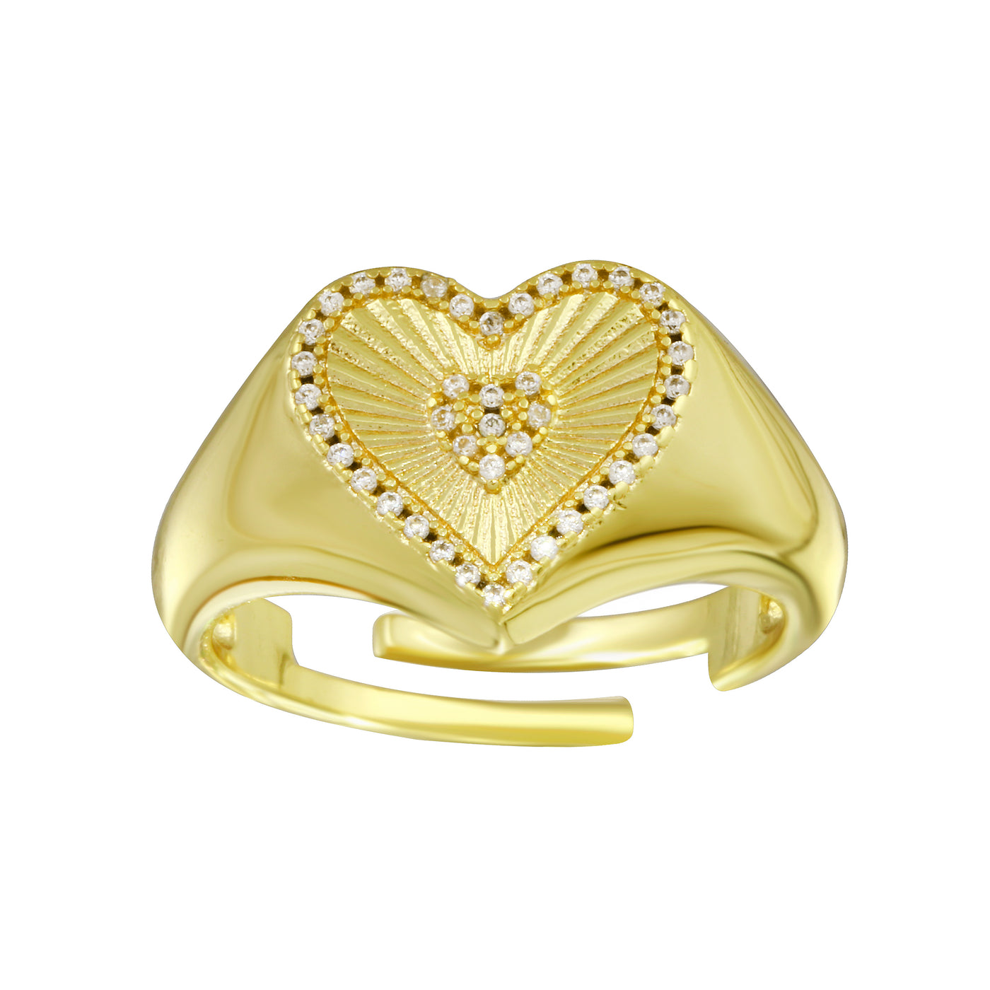 Fluted Heart Ring