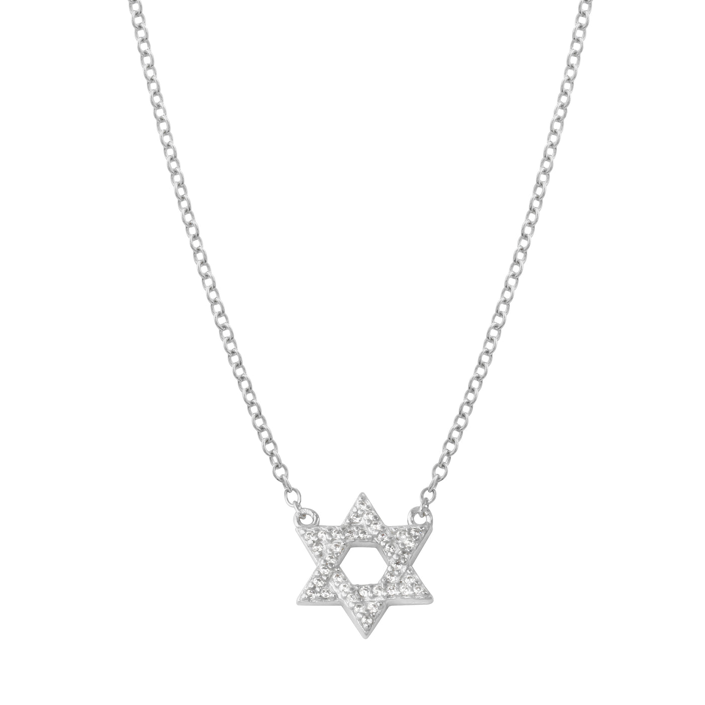 Small Pave Star of David Necklace