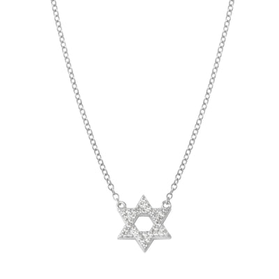 Small Pave Star of David Necklace