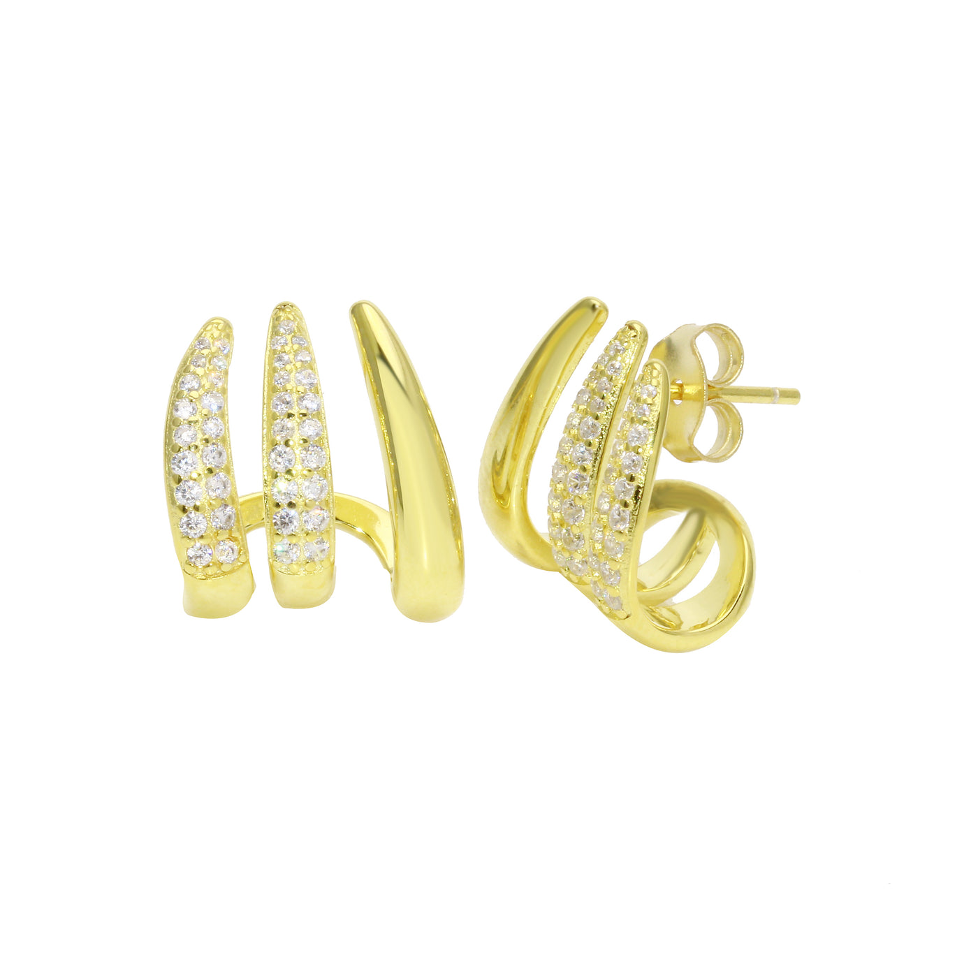 Wave Pave Cage Earrings