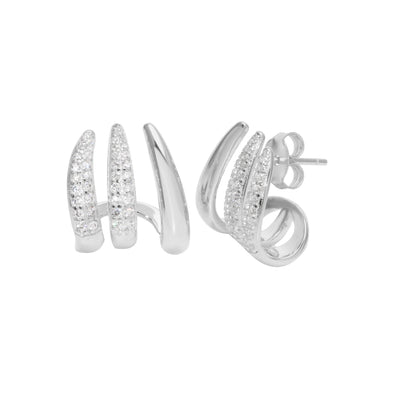 Wave Pave Cage Earrings