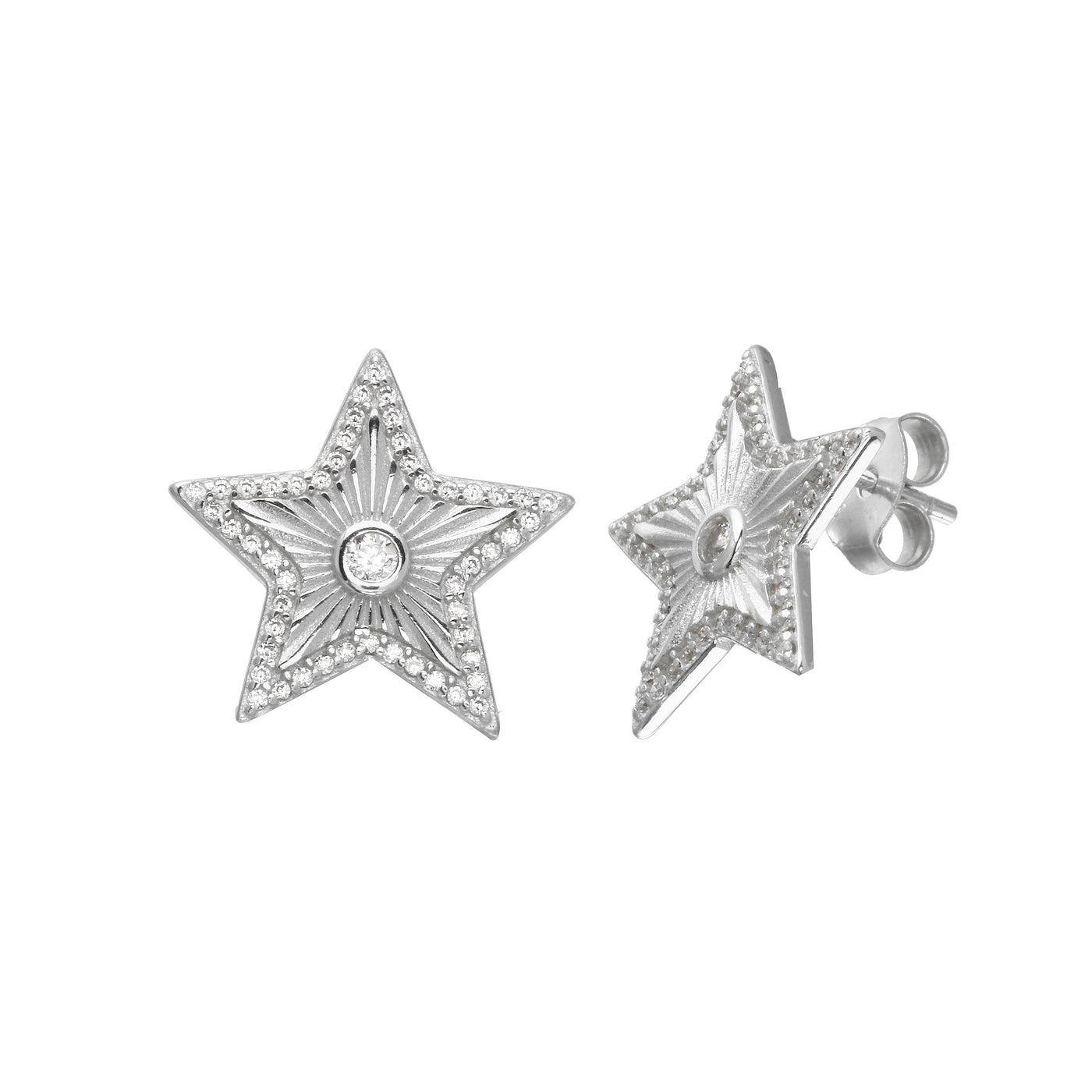 Fluted Star Studs
