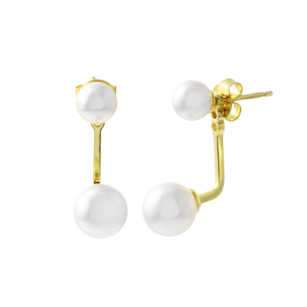ピアス TATIANA Button pearl ear jacket earrings EC1767 ☆韓国人気☆TATIANA☆Button Pearl Ear Jacket Earrings