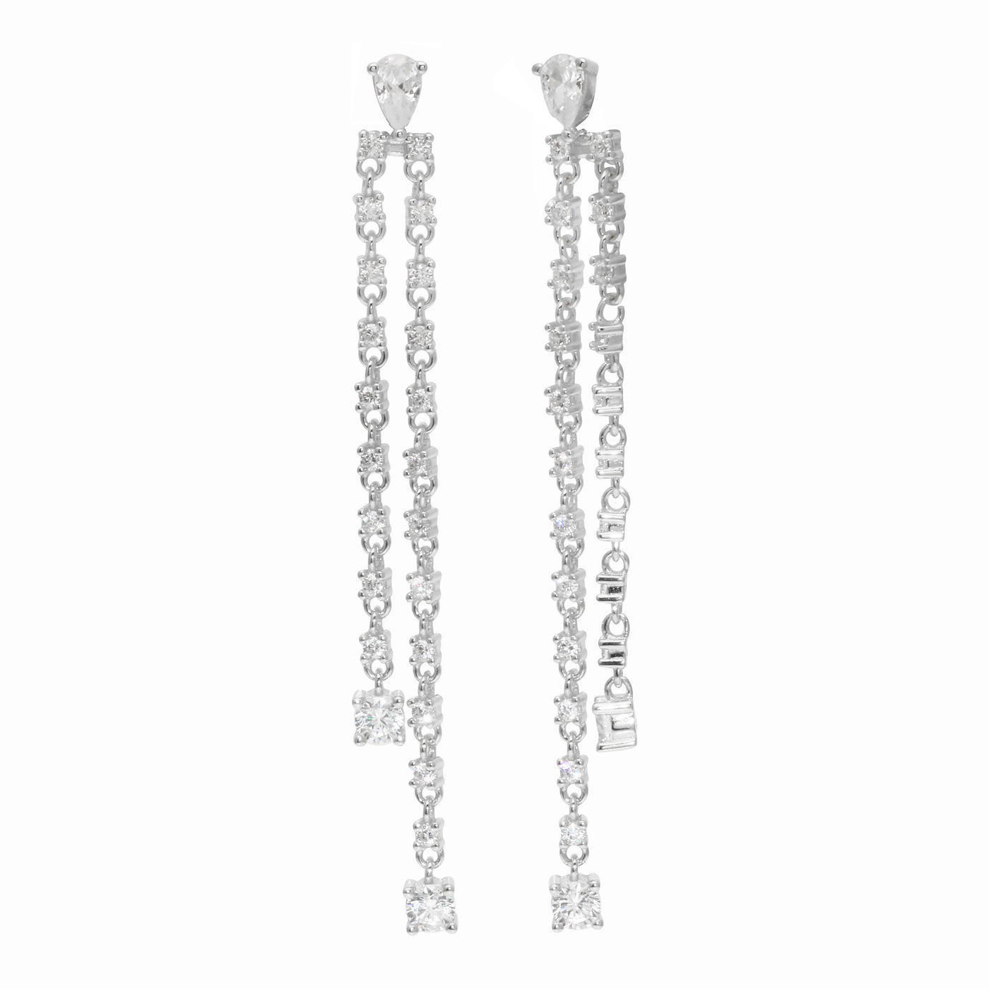 Diamond Drop Removable Back Earrings