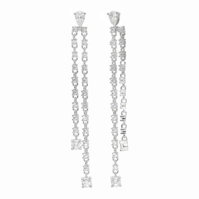 Diamond Drop Removable Back Earrings