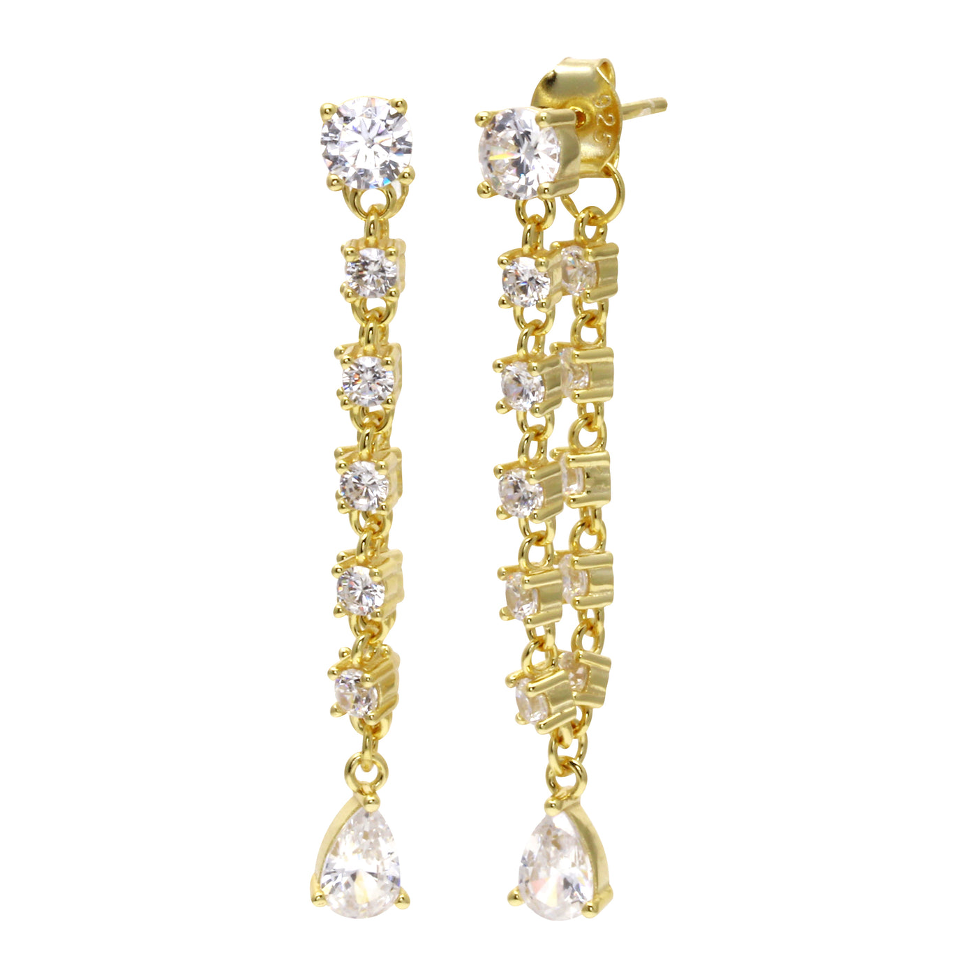 Diamond Loop Drop Earrings