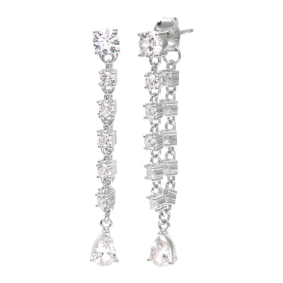 Diamond Loop Drop Earrings