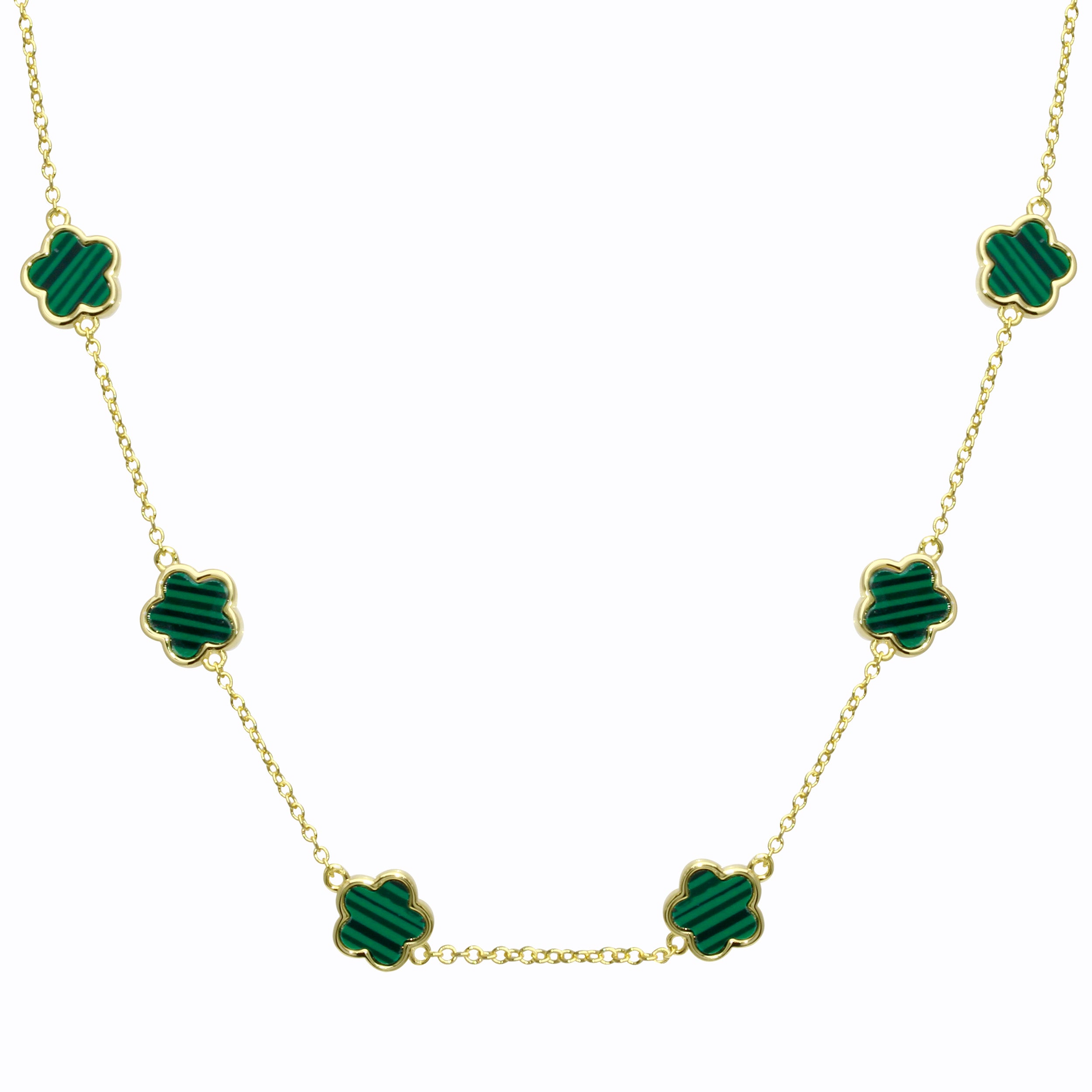 Multi Flower Stone Necklace