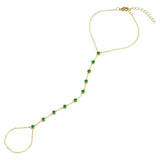 Emerald Bezel Hand Chain
