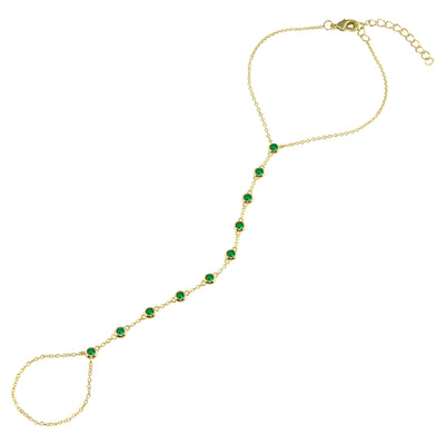 Emerald Bezel Hand Chain