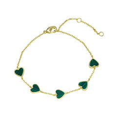 5 Stone Heart Bracelet