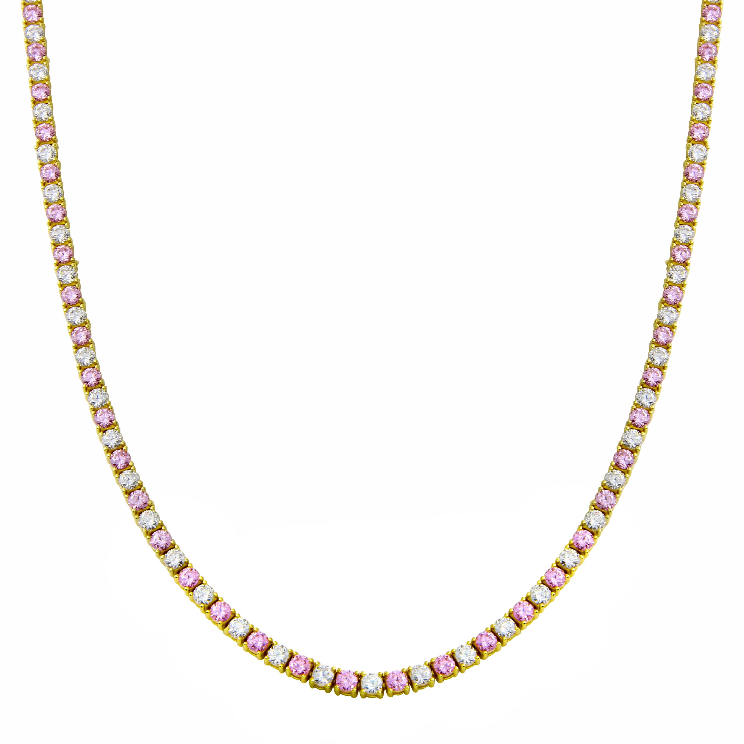 Pink Diamond Tennis Necklace – JTG Jewelry