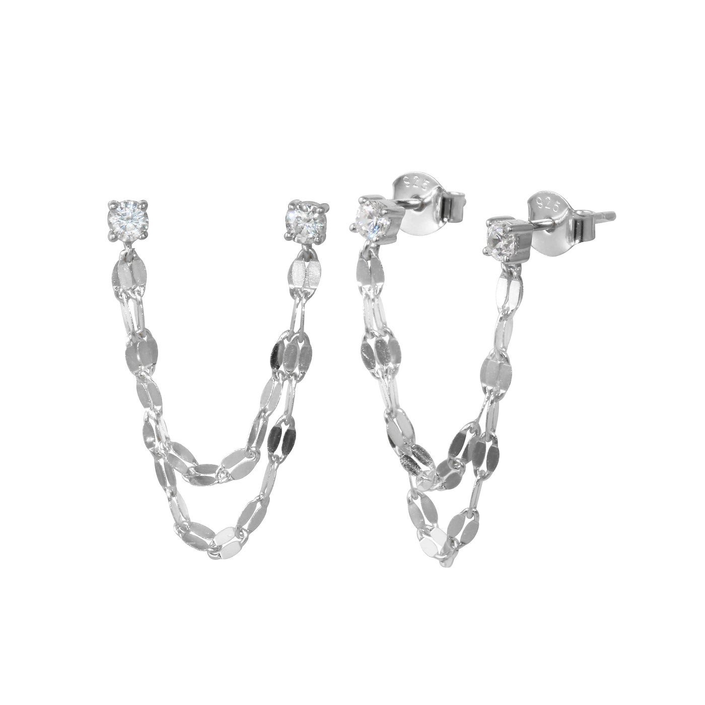 Diamond Double Shimmery Earrings