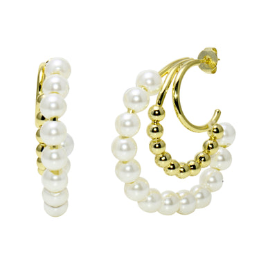 Trio Pearl Hoop