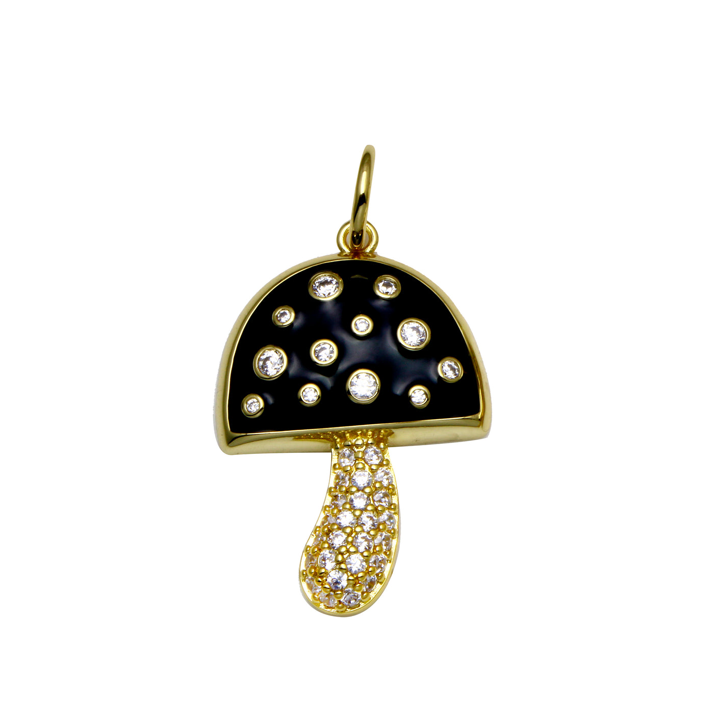 Enamel & Pave Mushroom Charm