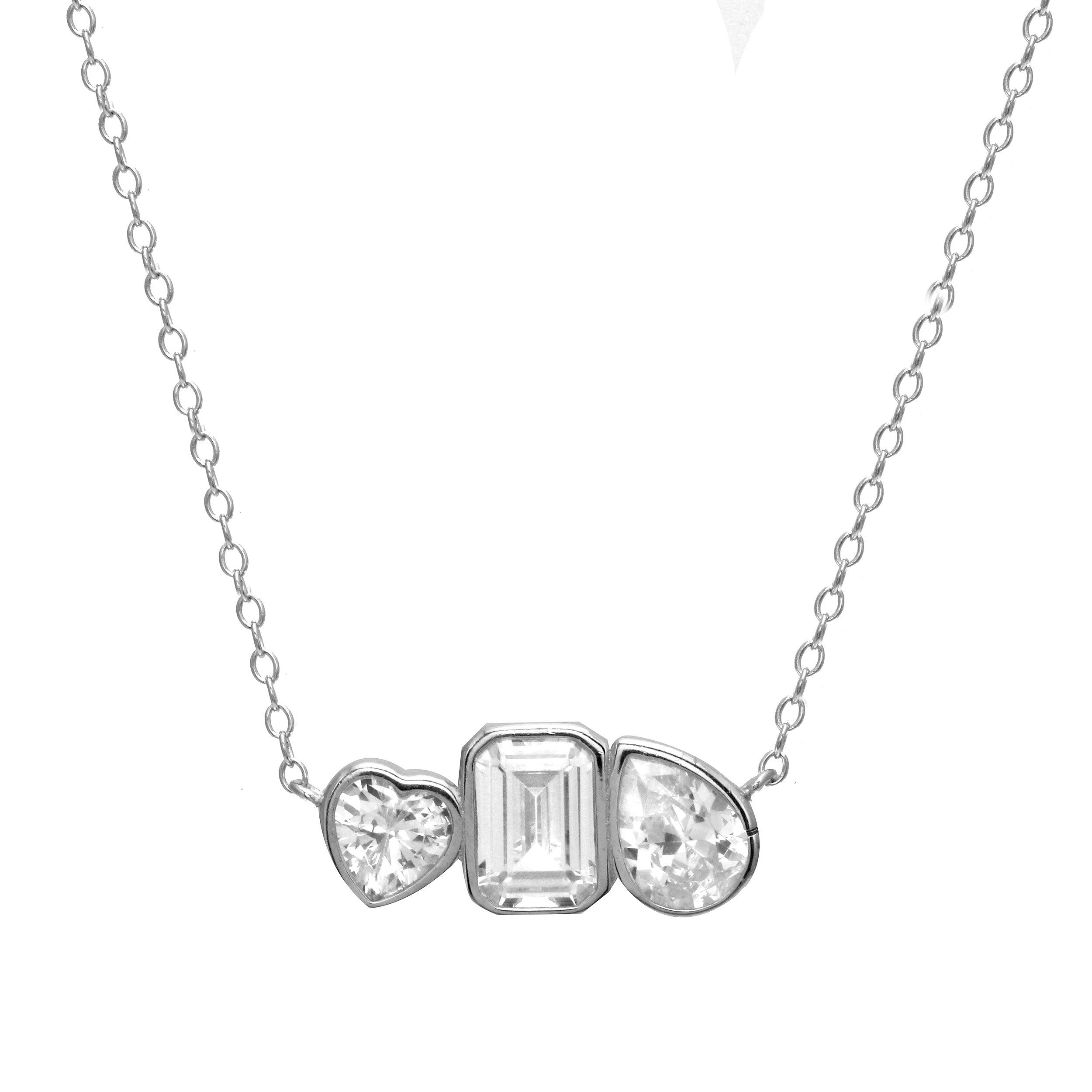 Triple Shape Stone Necklace