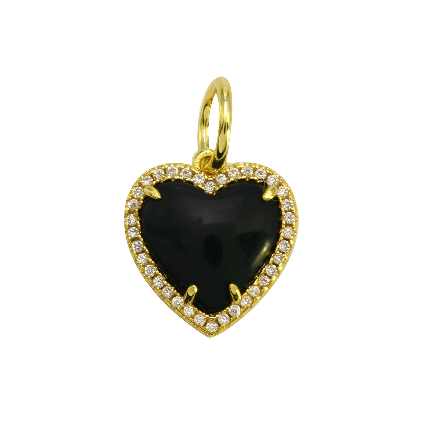 Small Stone Heart Charm