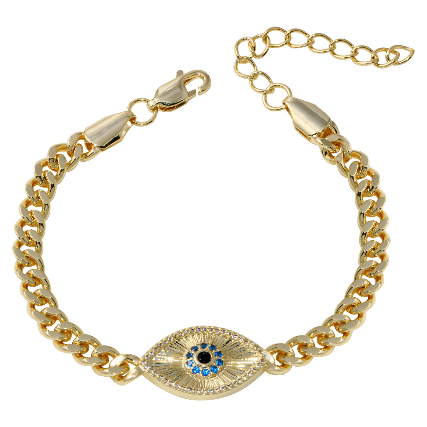 Fluted Eye Cuban Bracelet