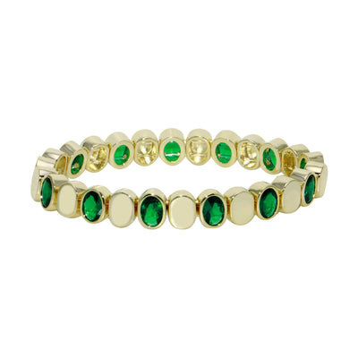 Emerald Oval Stretchy Bracelet