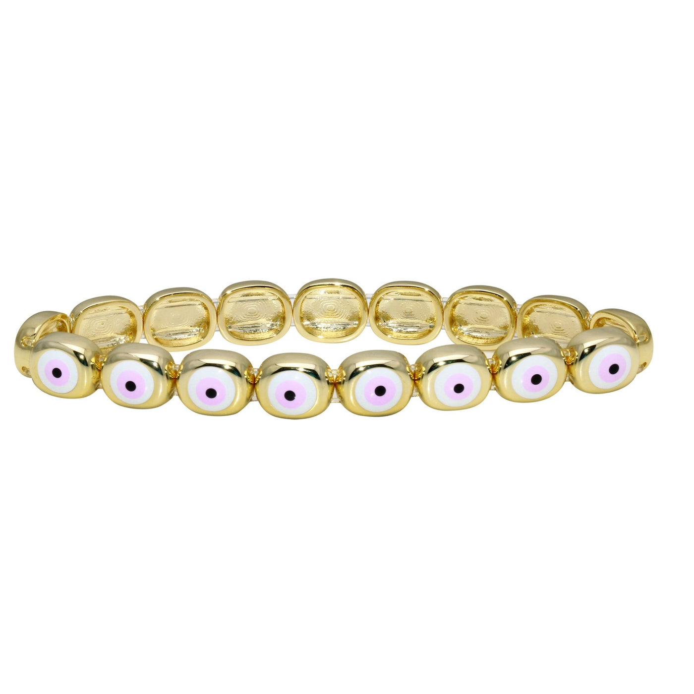 Pink Evil Eye Stretchy Bracelet