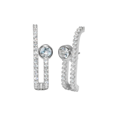 Double Row Bezel Suspender Earrings