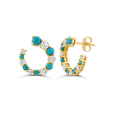 Open Swirl Color Diamond Hoop