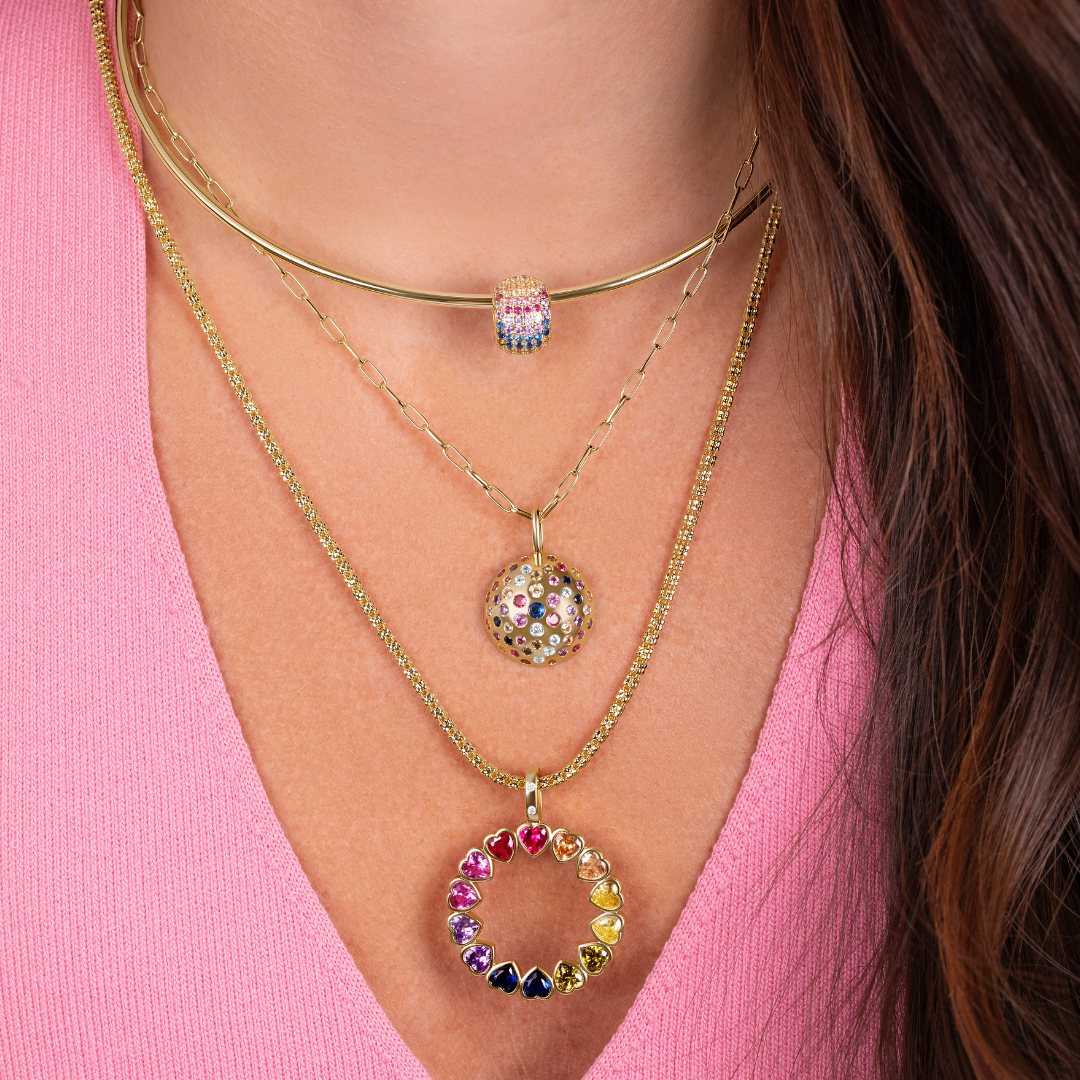Rainbow Pave Spacer Charm