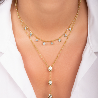 Multi Shape Bezel Toilet Necklace