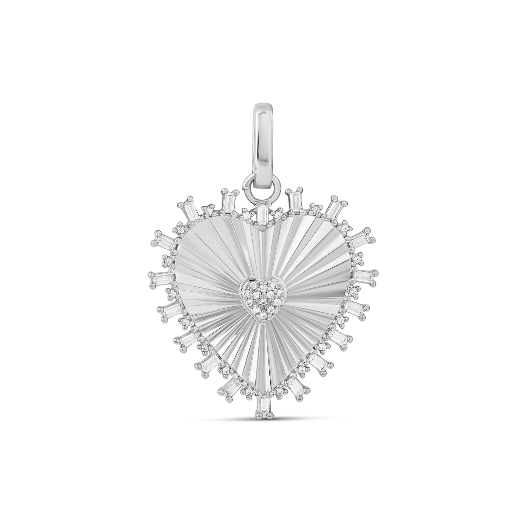 Fluted Heart Charm