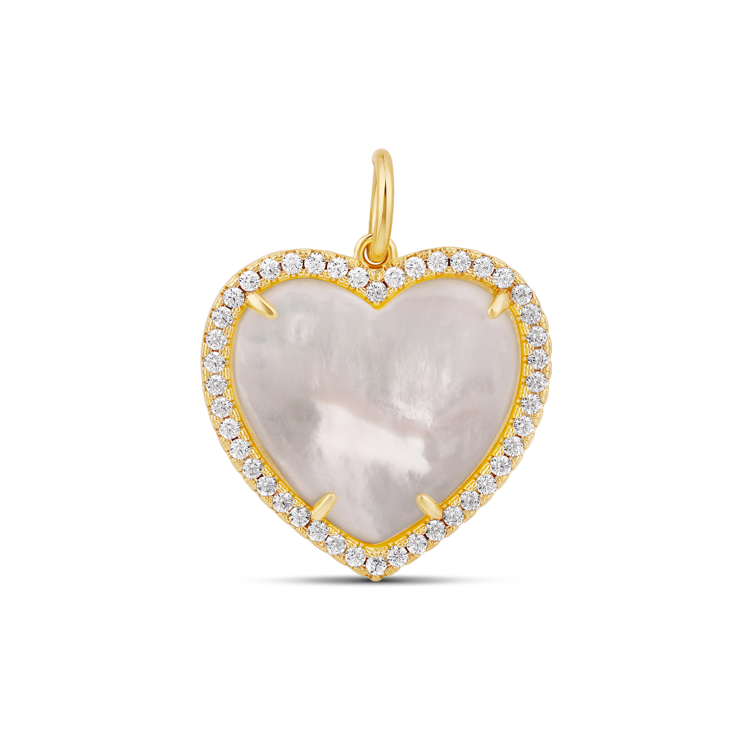 Jumbo Stone Heart Charm