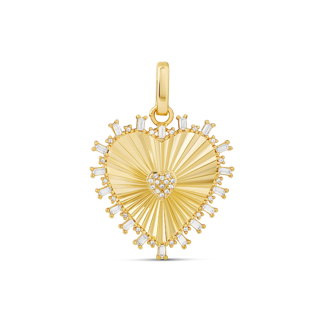 Fluted Heart Charm