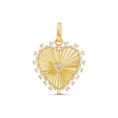Fluted Heart Charm