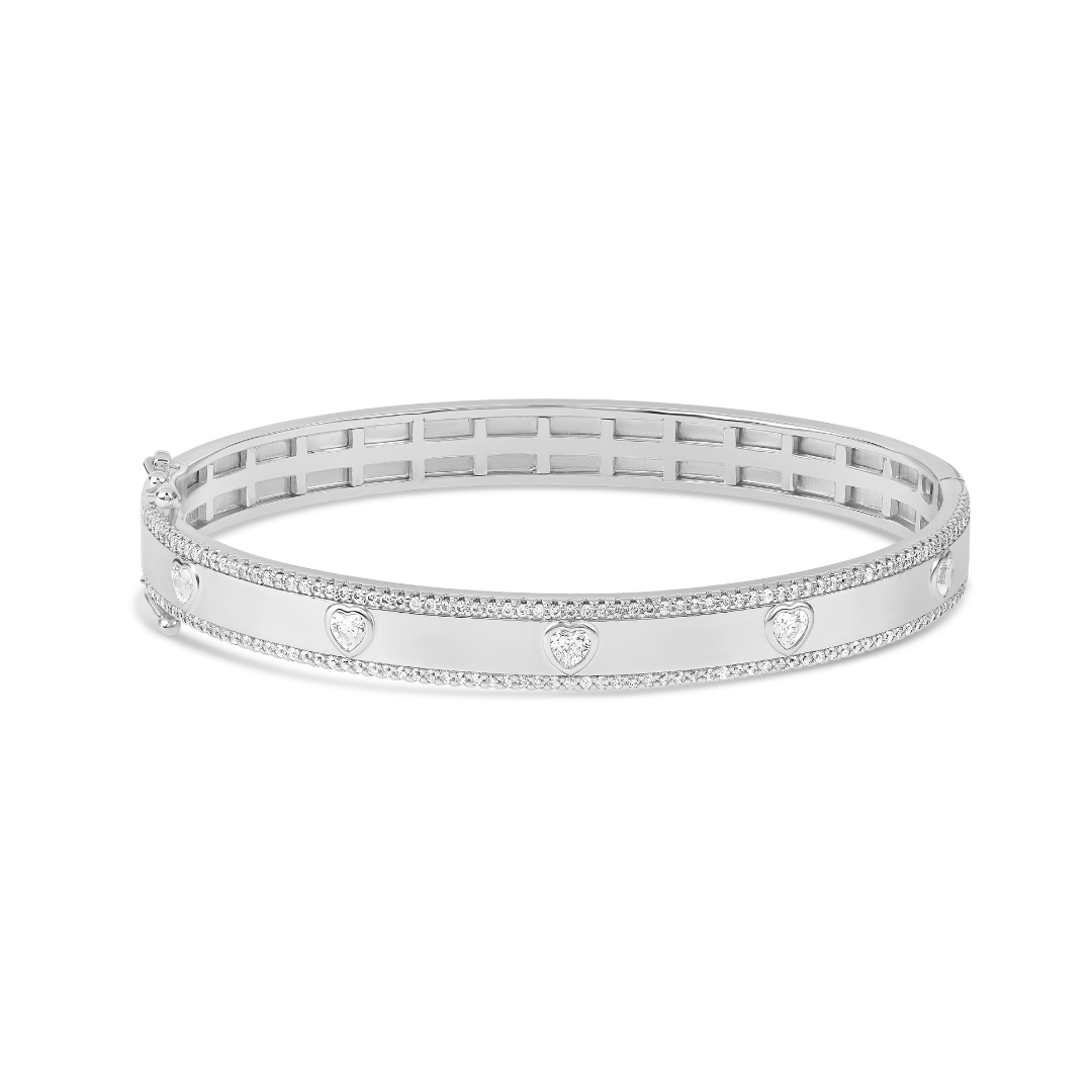 Pave Hearts Bangle